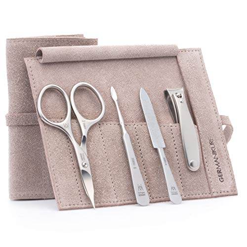 4 Piece Manicure Set: Nail Clipper, Combination Scissor, Sapphire File, and Nail Cleaner