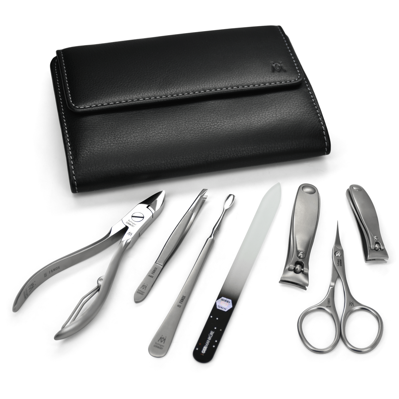 7 Piece Manicure and Pedicure Set in Black Leather Case image #9