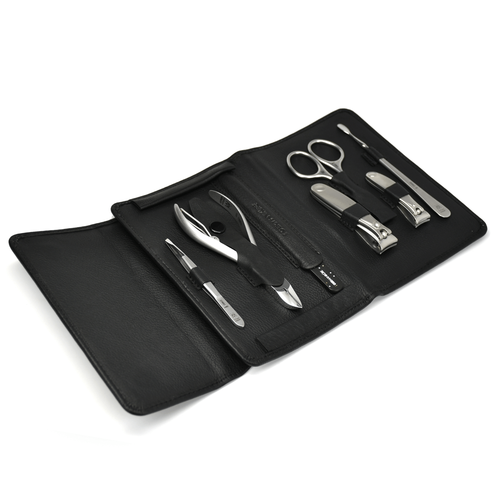 7 Piece Manicure and Pedicure Set in Black Leather Case image #1