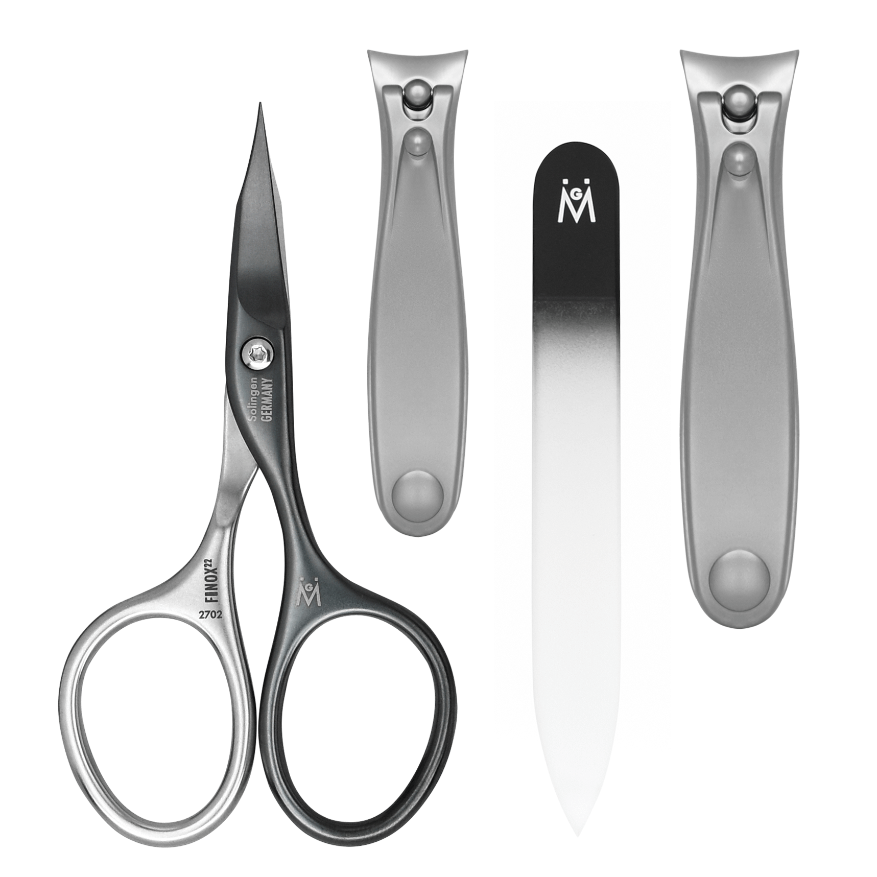 4 Piece Manicure Set in Black Leather Case: 2 Nail Clippers, Self Sharpening Combination Scissor, and Travel Glass Nail File image #10