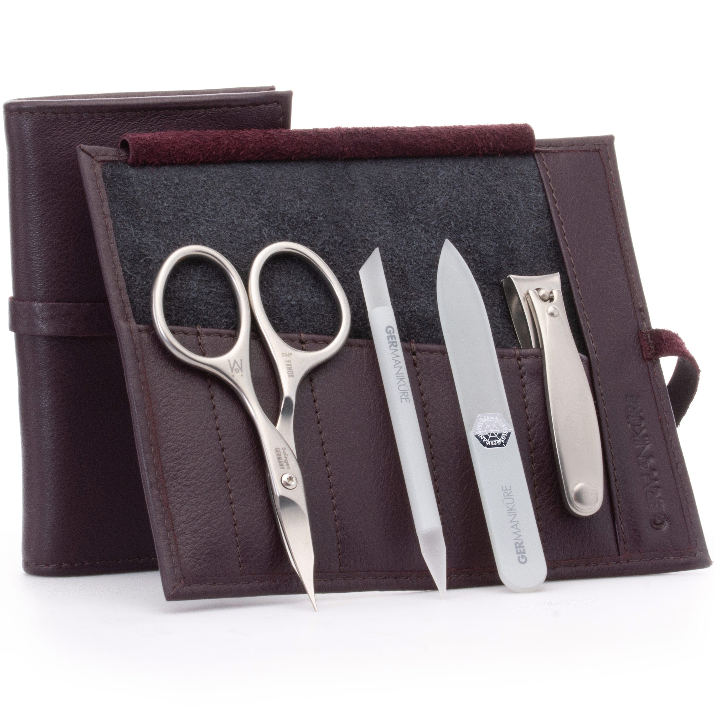 4 Piece Manicure Set: Nail Clipper, Combination Scissor, Glass Stick, and Small Glass Nail File image #8