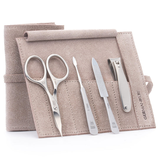 4 Piece Manicure Set: Nail Clipper, Combination Scissor, Sapphire File, and Nail Cleaner image #1