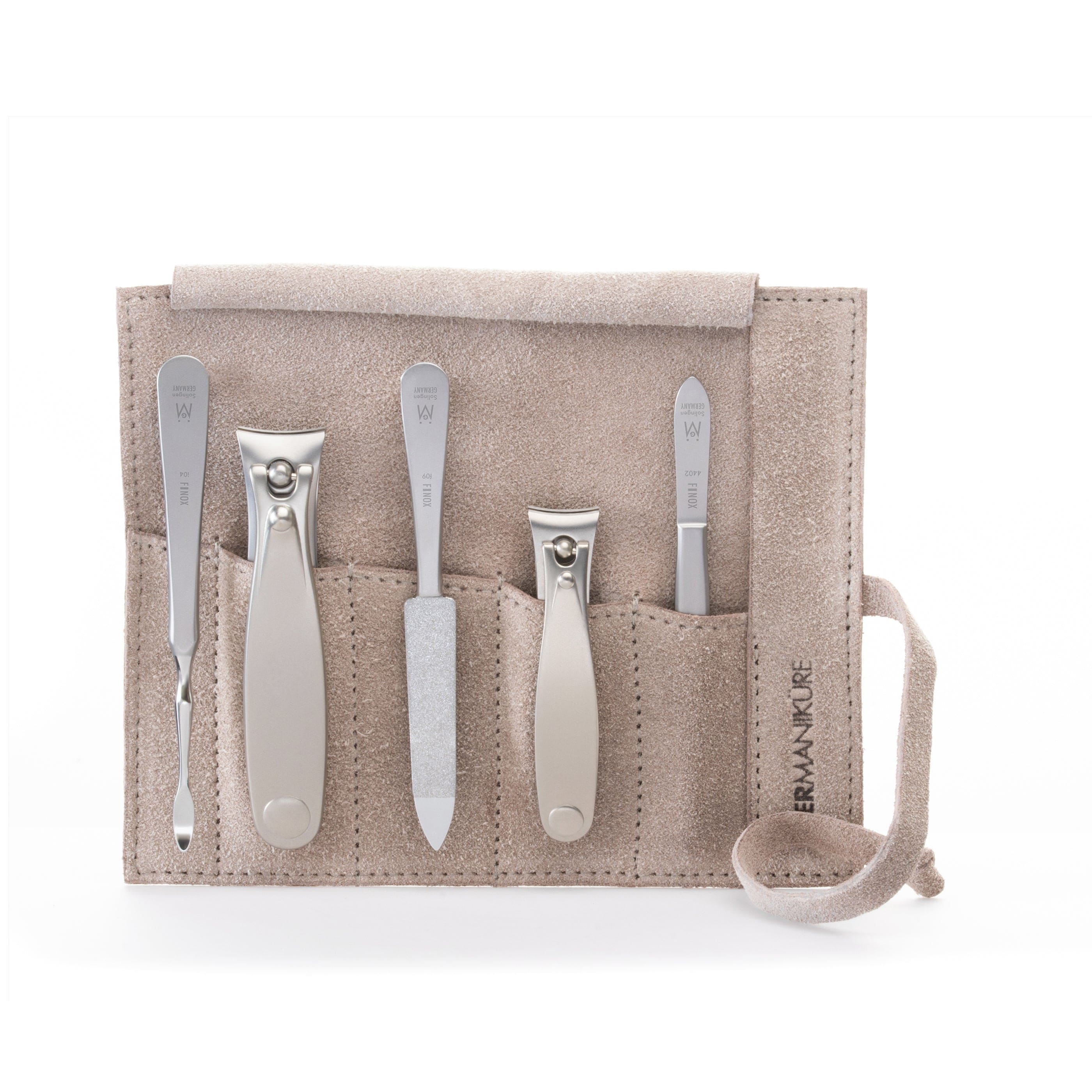 5pc Manicure & Pedicure Set Roll: Fingernail and Toenail Clipper, Sapphire File, Nail Cleaner, and Slanted Tweezer image #37