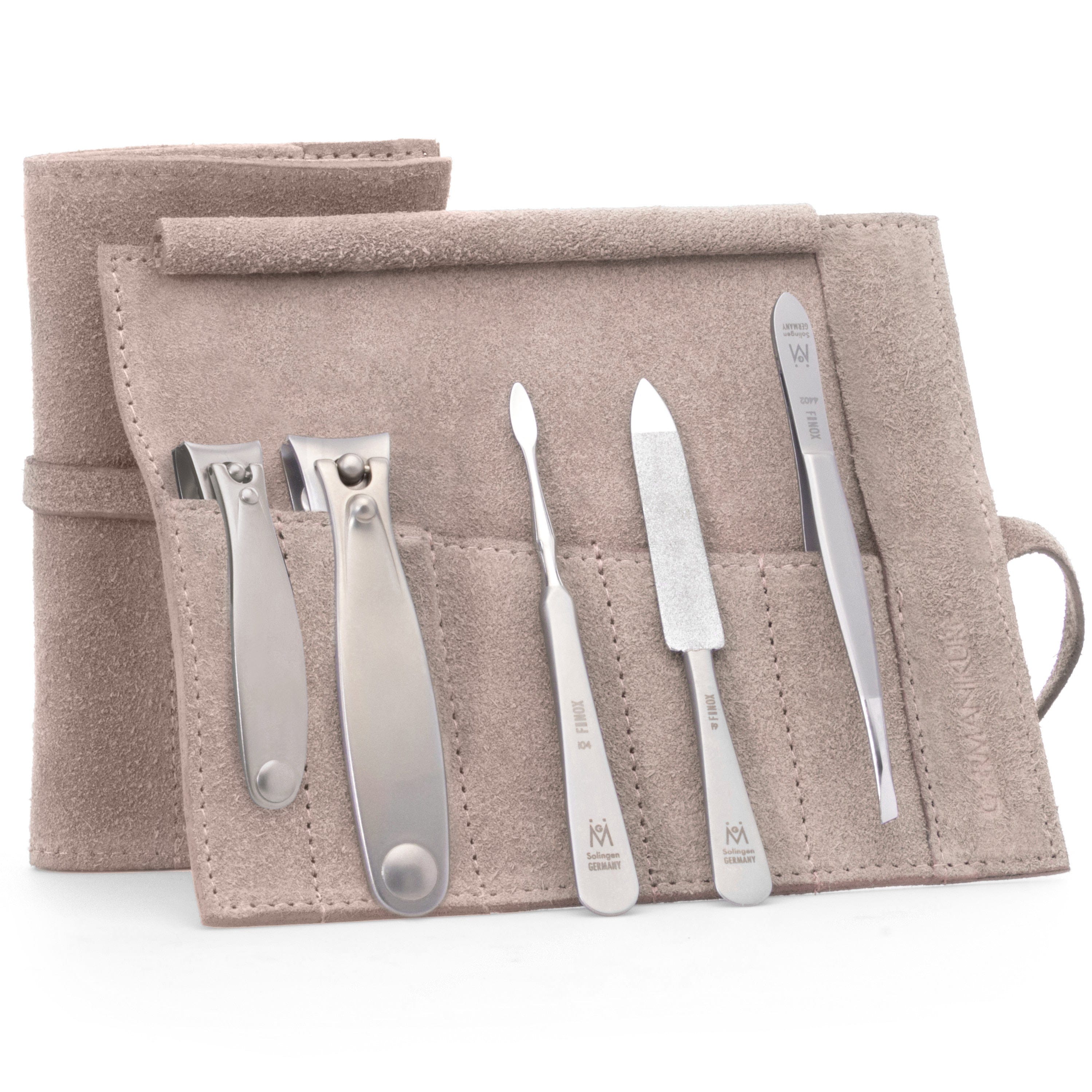 5pc Manicure & Pedicure Set Roll: Fingernail and Toenail Clipper, Sapphire File, Nail Cleaner, and Slanted Tweezer image #16