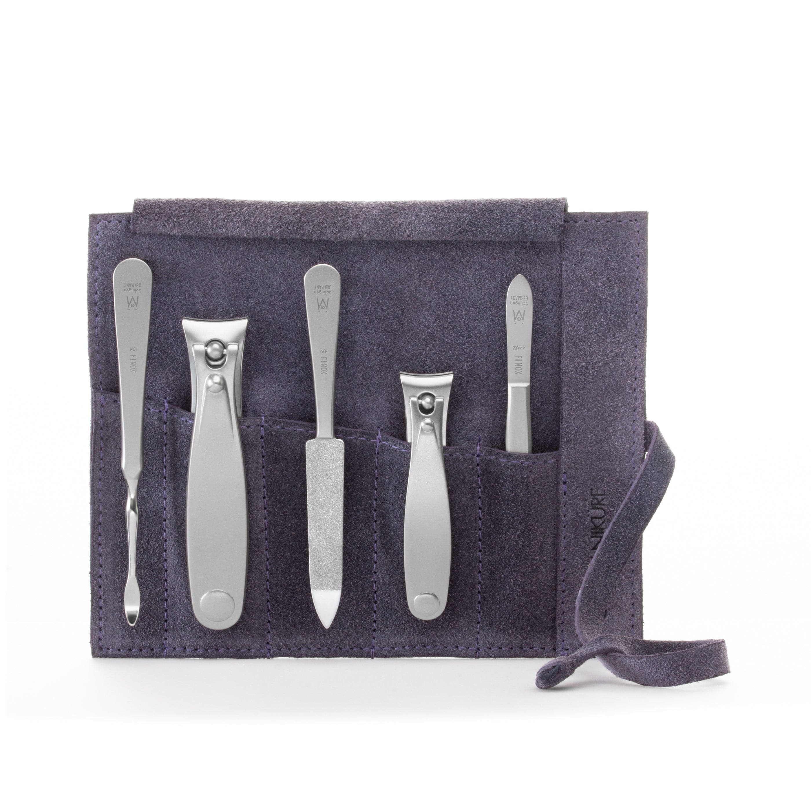 5pc Manicure & Pedicure Set Roll: Fingernail and Toenail Clipper, Sapphire File, Nail Cleaner, and Slanted Tweezer image #31