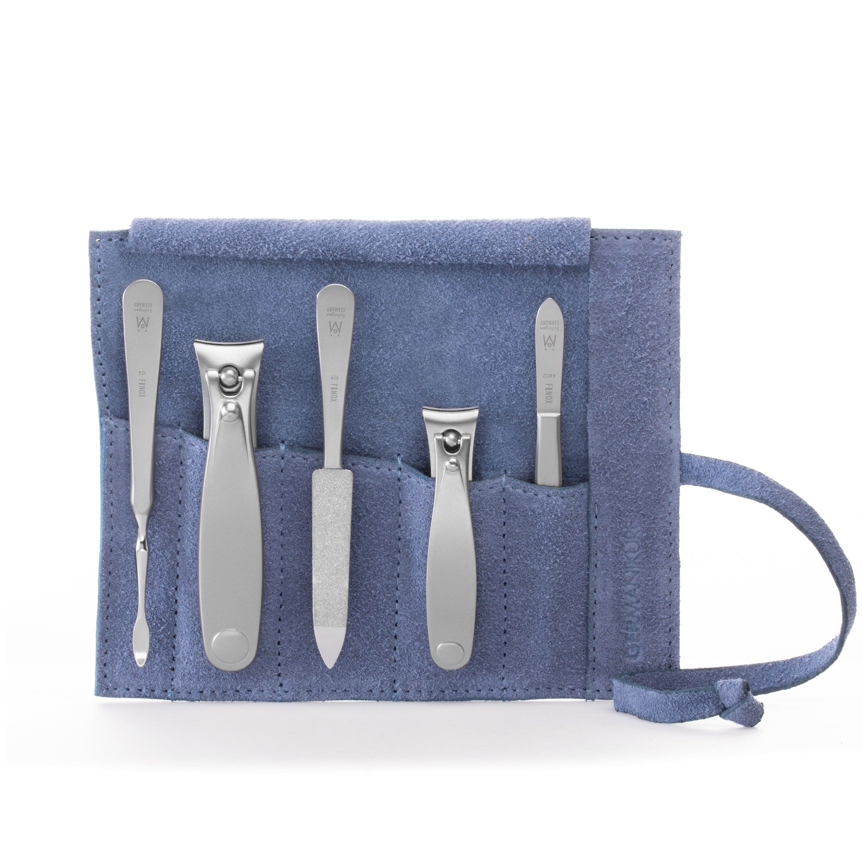 5pc Manicure & Pedicure Set Roll: Fingernail and Toenail Clipper, Sapphire File, Nail Cleaner, and Slanted Tweezer image #35
