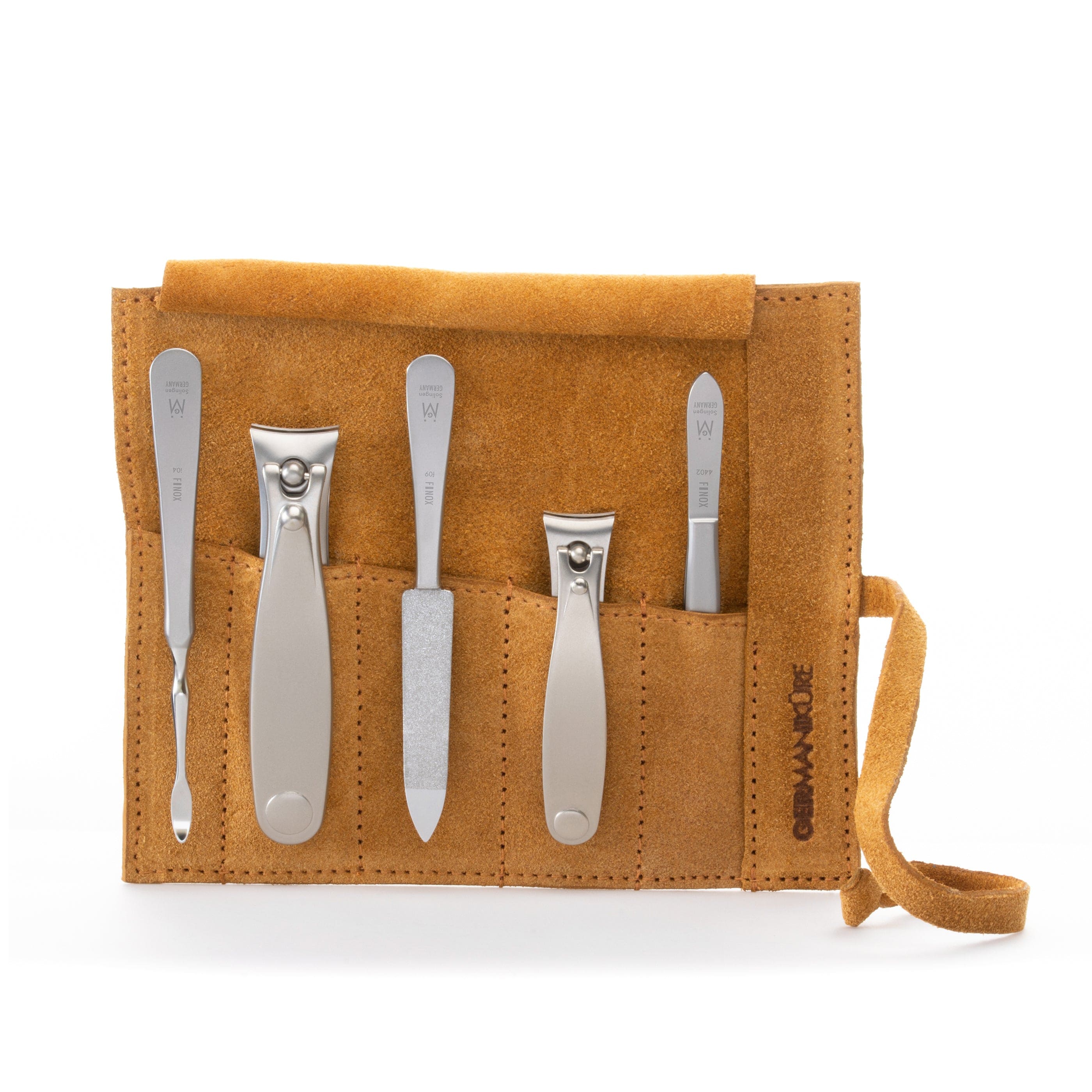 5pc Manicure & Pedicure Set Roll: Fingernail and Toenail Clipper, Sapphire File, Nail Cleaner, and Slanted Tweezer image #39