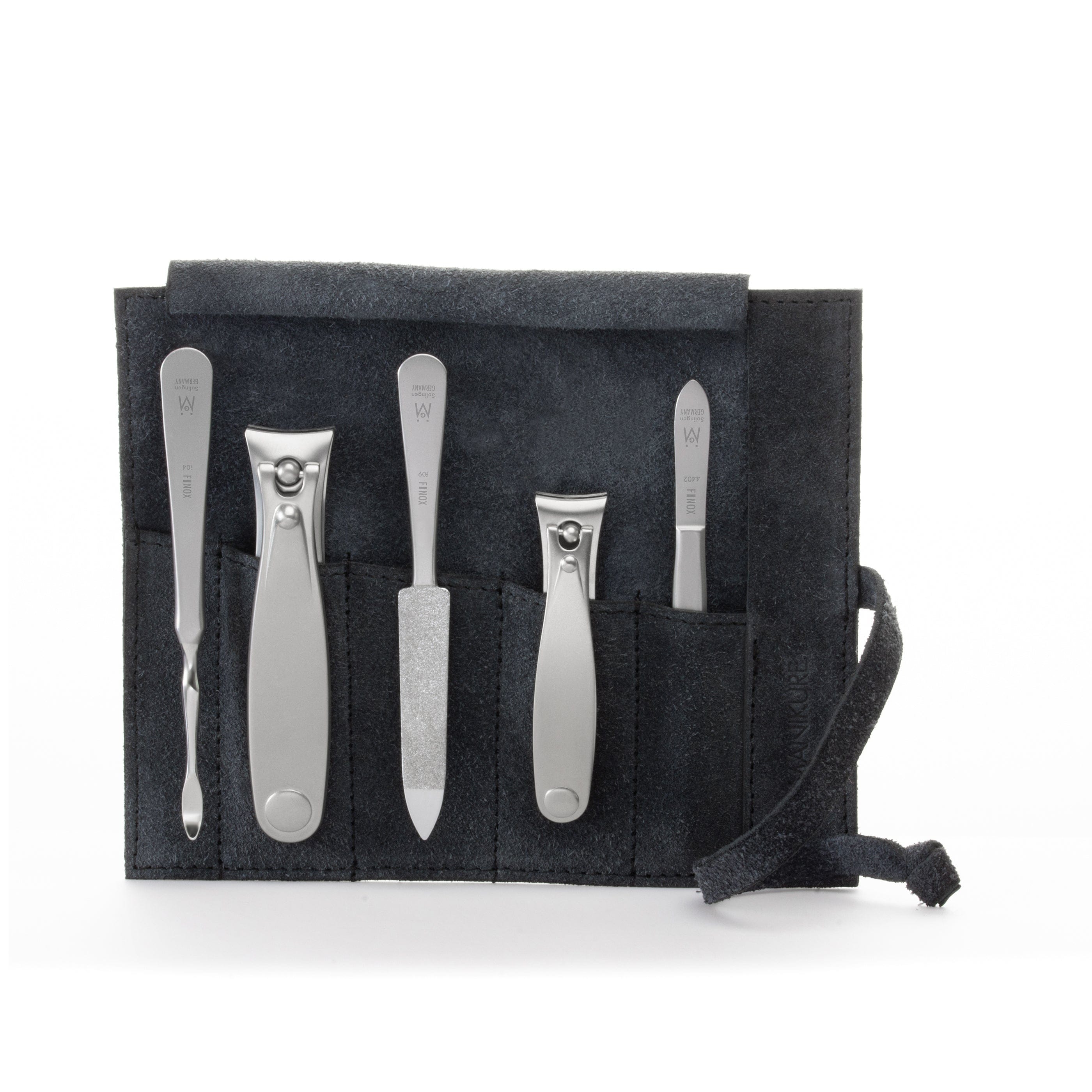 5pc Manicure & Pedicure Set Roll: Fingernail and Toenail Clipper, Sapphire File, Nail Cleaner, and Slanted Tweezer image #25