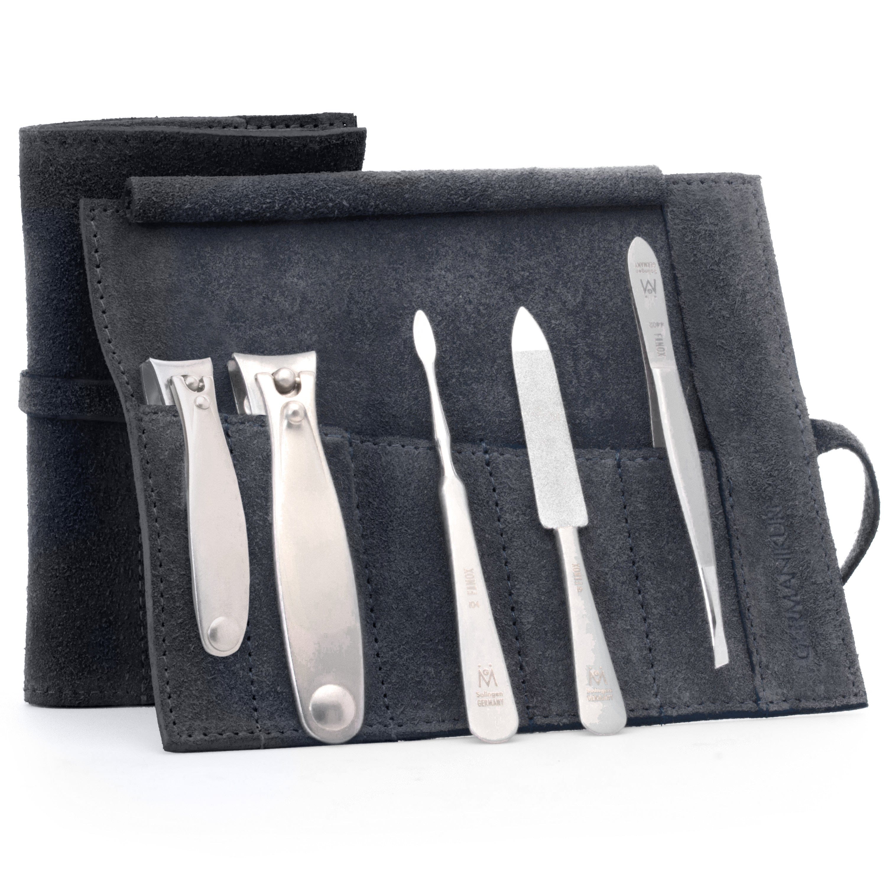 5pc Manicure & Pedicure Set Roll: Fingernail and Toenail Clipper, Sapphire File, Nail Cleaner, and Slanted Tweezer image #12