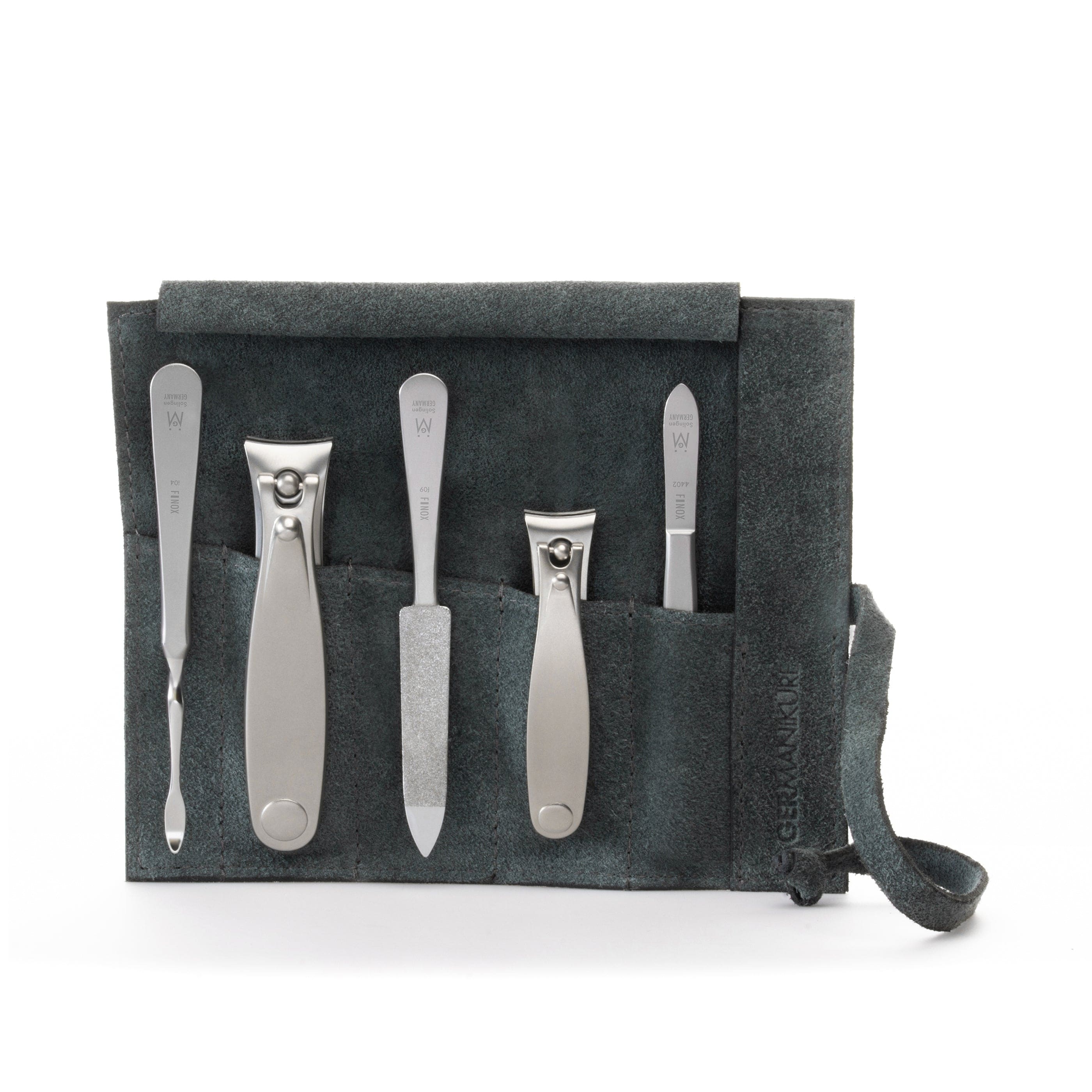5pc Manicure & Pedicure Set Roll: Fingernail and Toenail Clipper, Sapphire File, Nail Cleaner, and Slanted Tweezer image #27