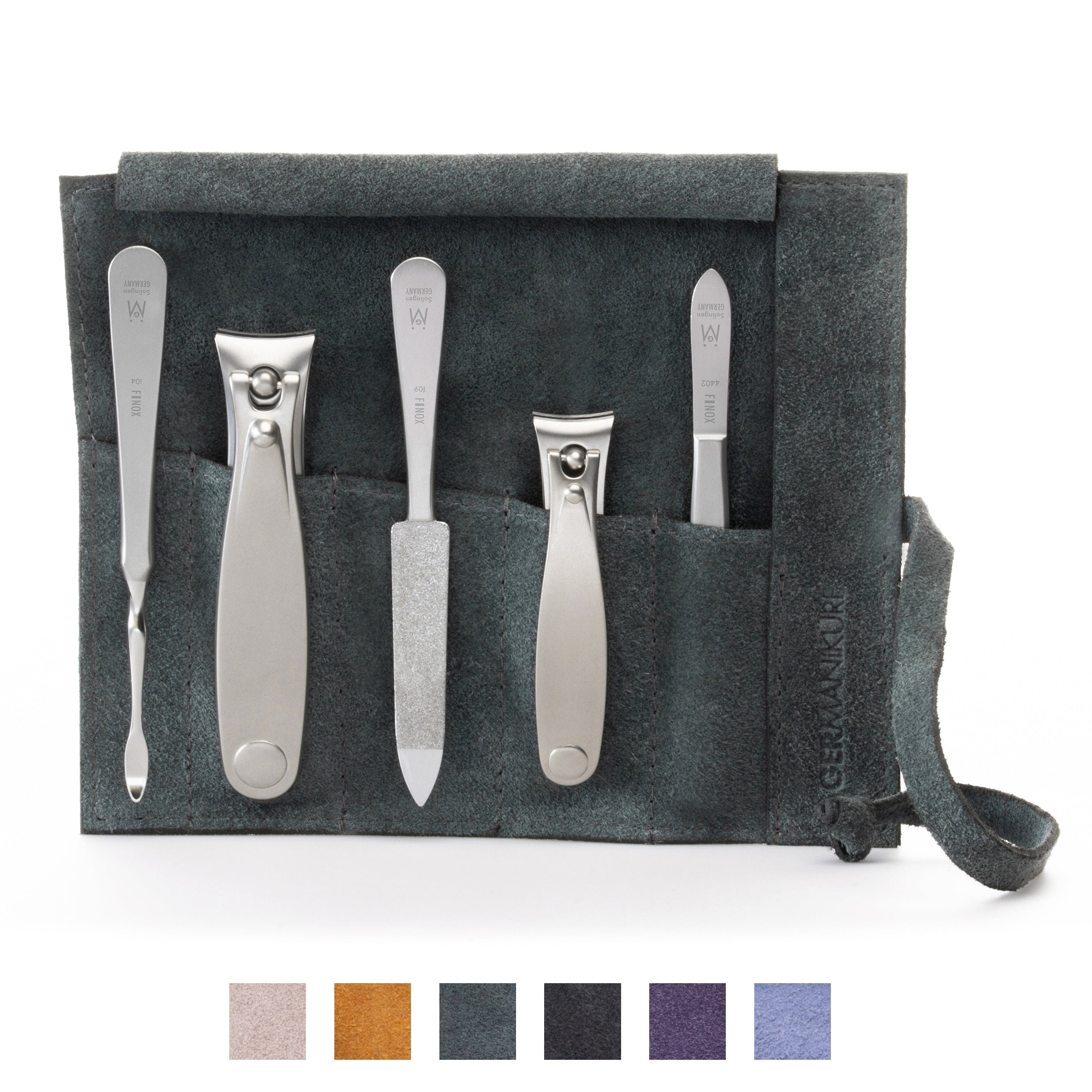 5pc Manicure & Pedicure Set Roll: Fingernail and Toenail Clipper, Sapphire File, Nail Cleaner, and Slanted Tweezer image #36