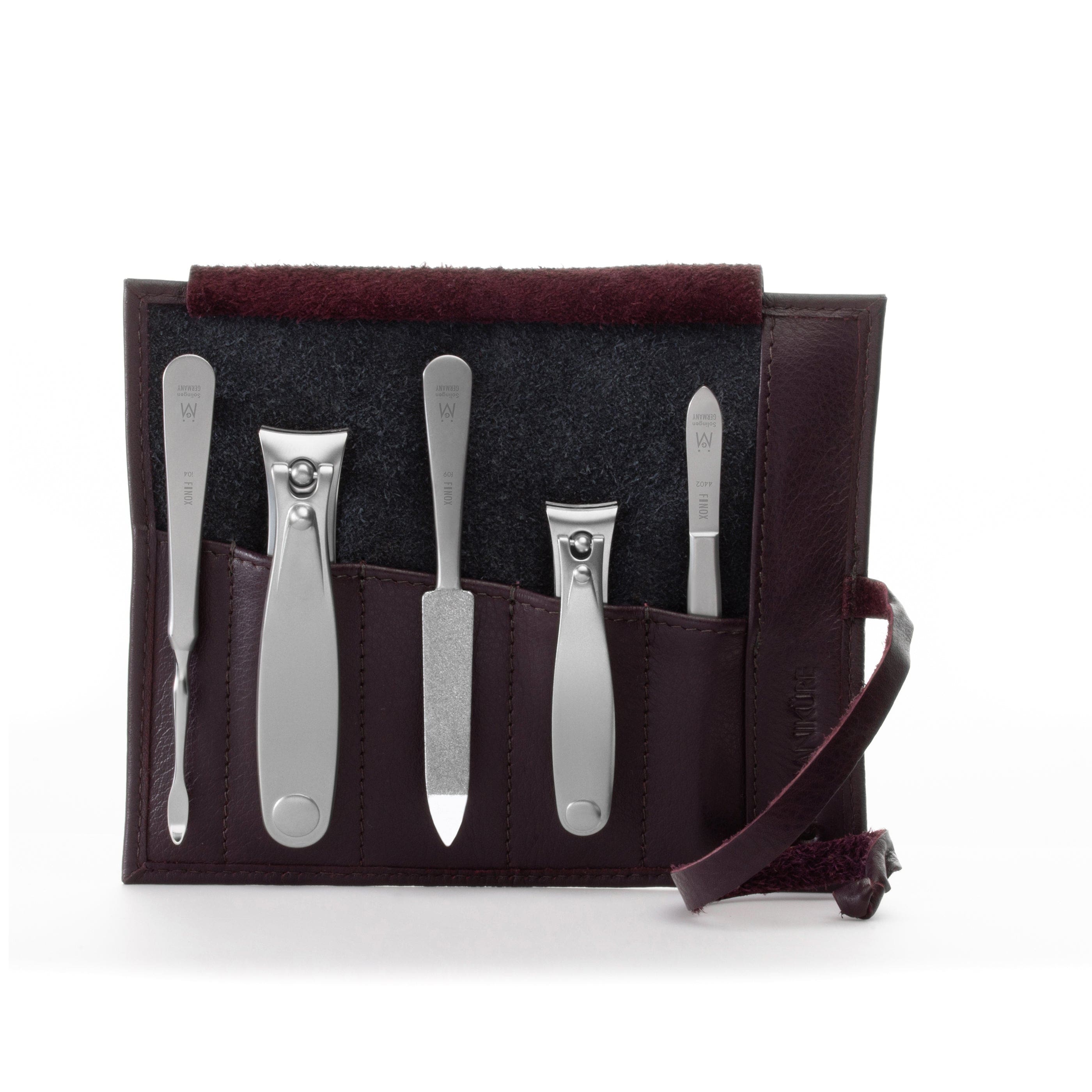 5pc Manicure & Pedicure Set Roll: Fingernail and Toenail Clipper, Sapphire File, Nail Cleaner, and Slanted Tweezer image #20