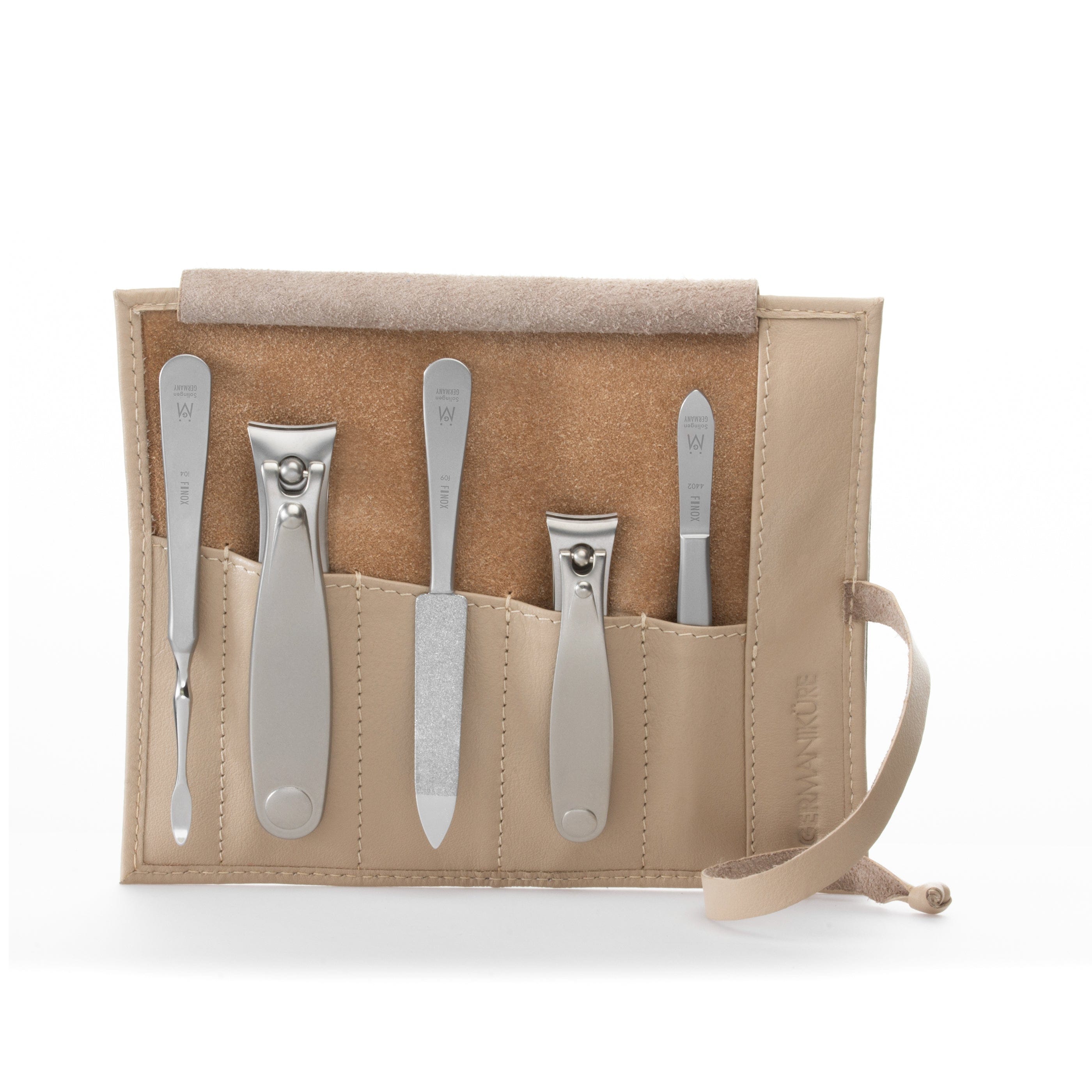 5pc Manicure & Pedicure Set Roll: Fingernail and Toenail Clipper, Sapphire File, Nail Cleaner, and Slanted Tweezer image #23