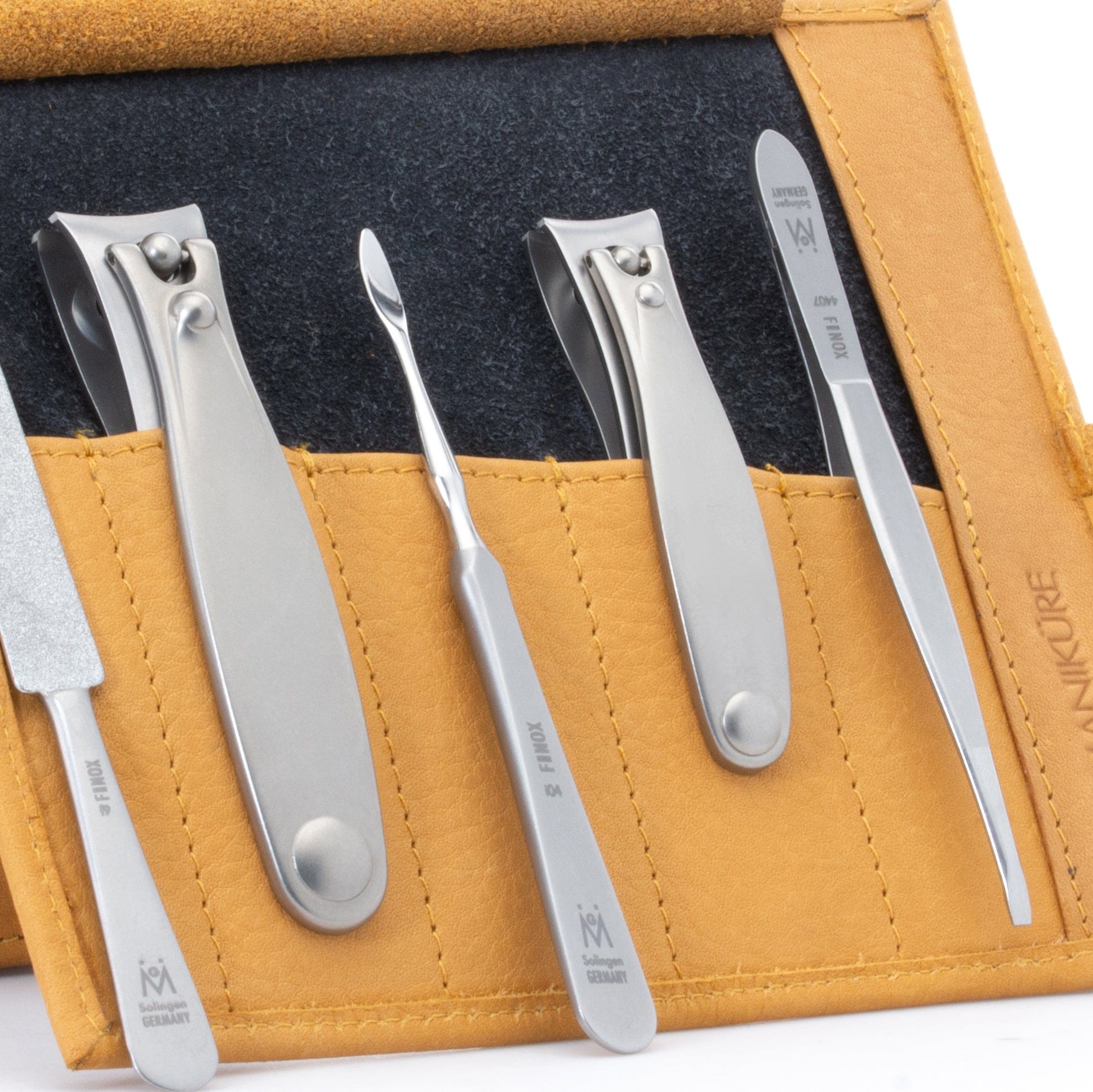 5pc Manicure & Pedicure Set Roll: Fingernail and Toenail Clipper, Sapphire File, Nail Cleaner, and Slanted Tweezer image #9