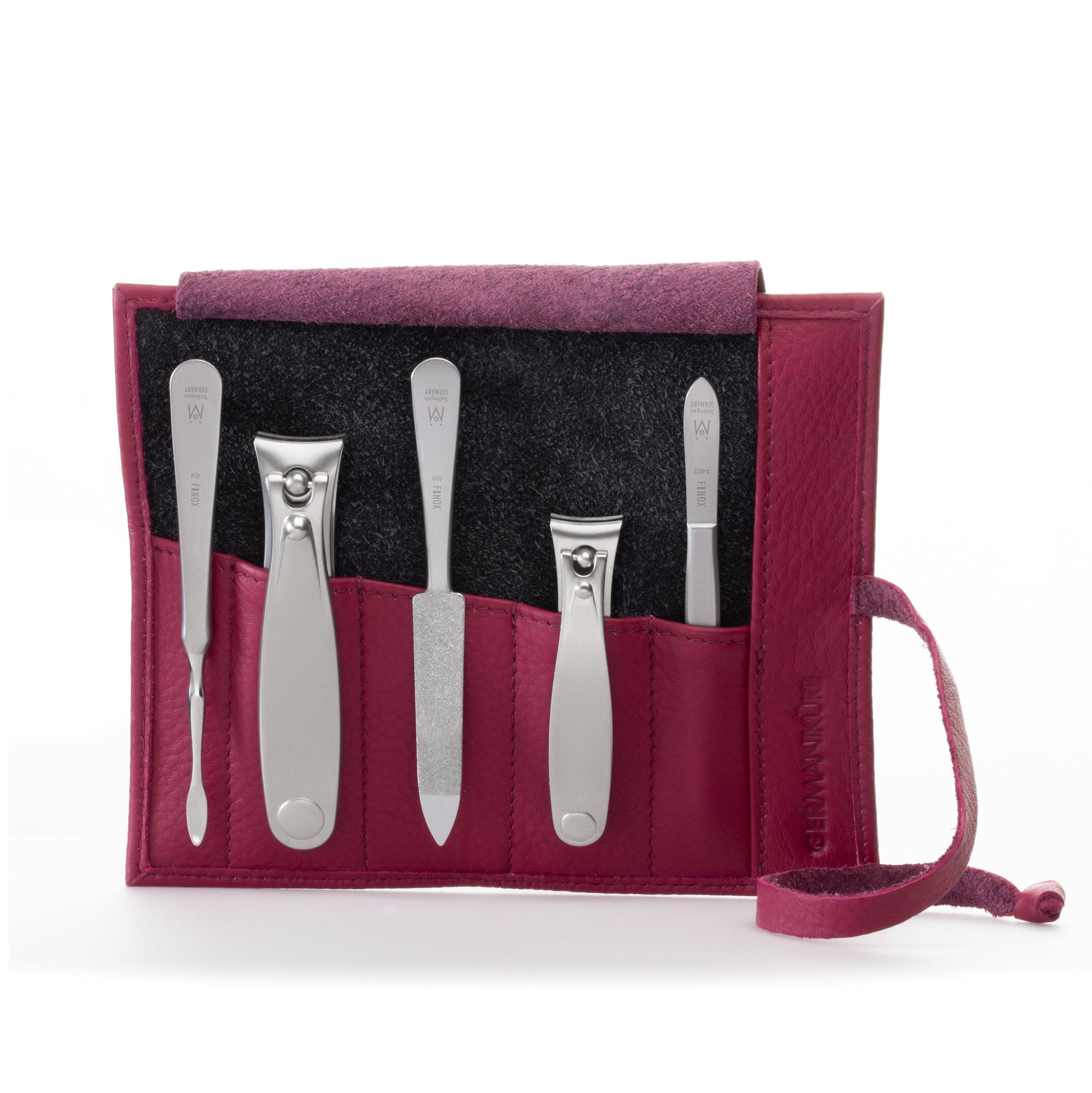 5pc Manicure & Pedicure Set Roll: Fingernail and Toenail Clipper, Sapphire File, Nail Cleaner, and Slanted Tweezer image #29