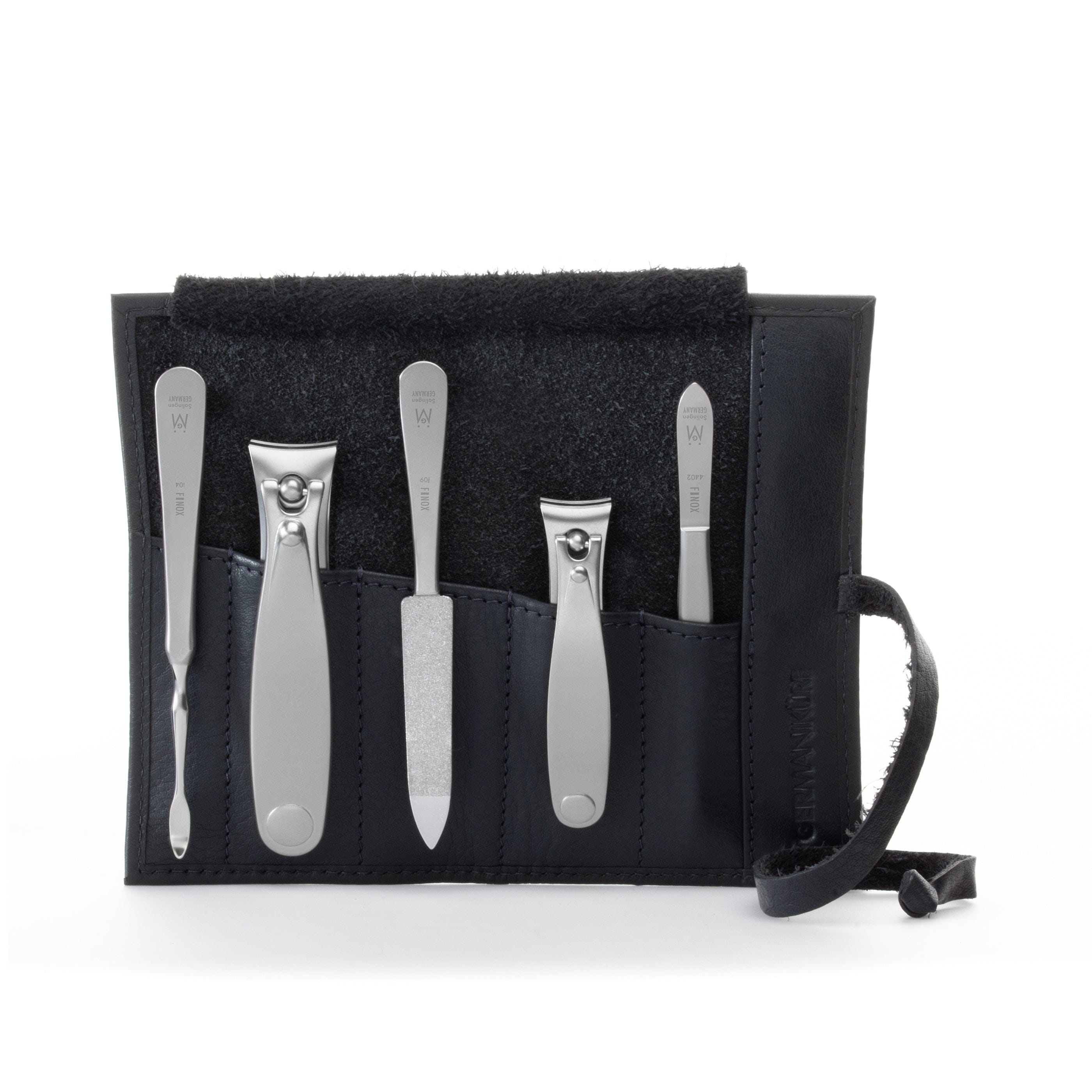 5pc Manicure & Pedicure Set Roll: Fingernail and Toenail Clipper, Sapphire File, Nail Cleaner, and Slanted Tweezer image #19