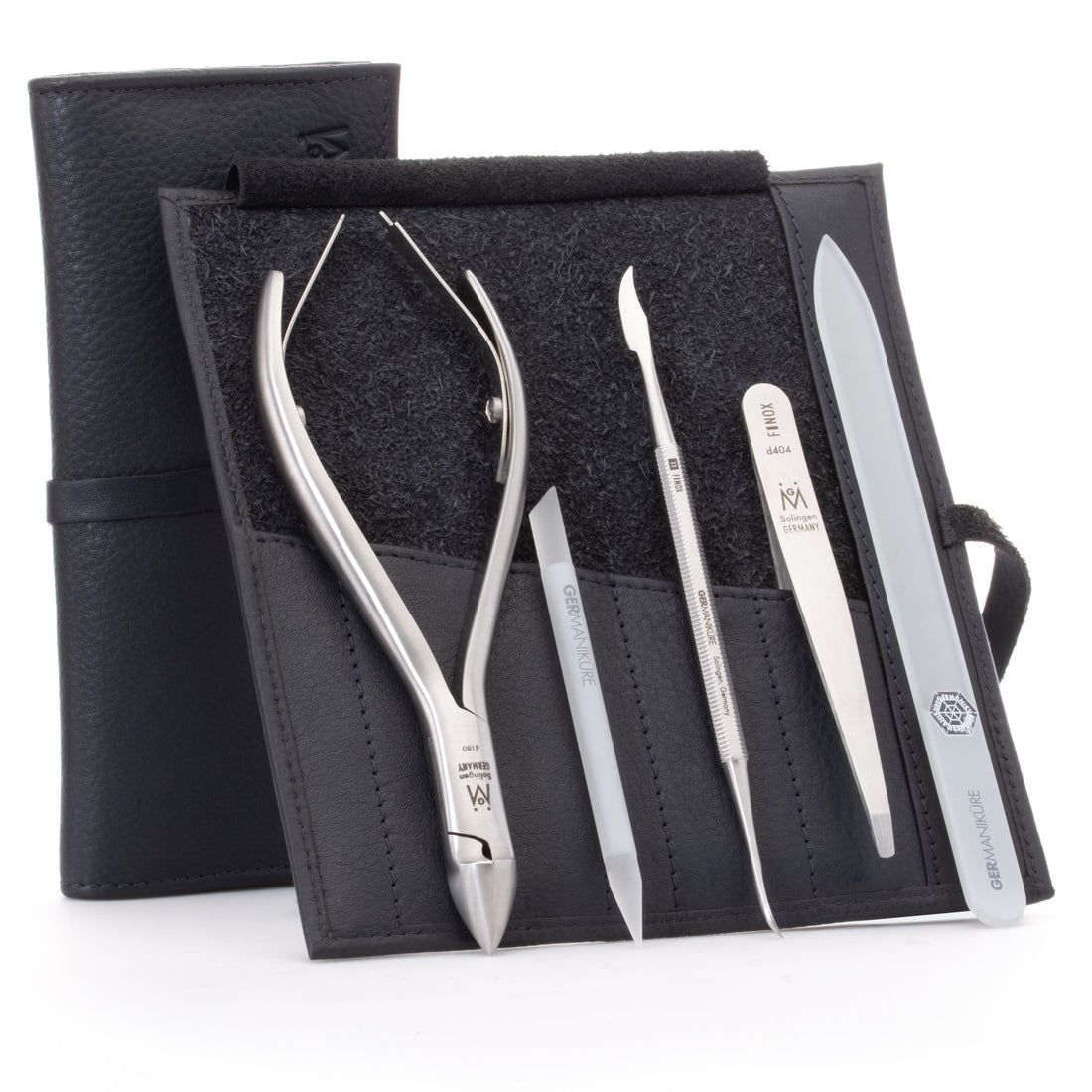 5 Piece Diabetic Manicure Set: Diabetic Safe Nail Nipper, Tweezers, Callous File, Glass Nail File, and Cuticle Stick