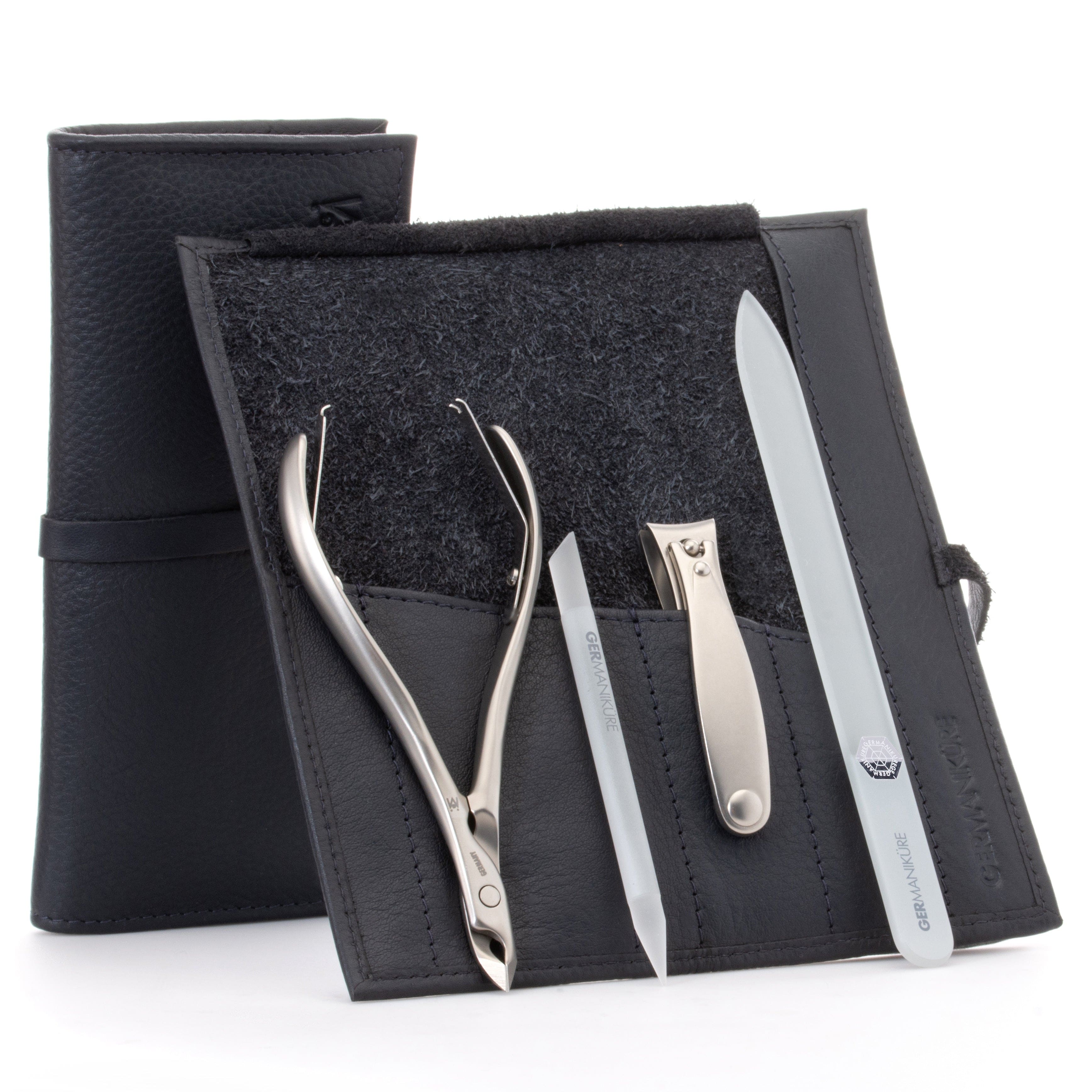 4pc Manicure Set Roll: Fingernail Clipper, Cuticle Nipper, Glass Nail File, and Glass Stick image #18