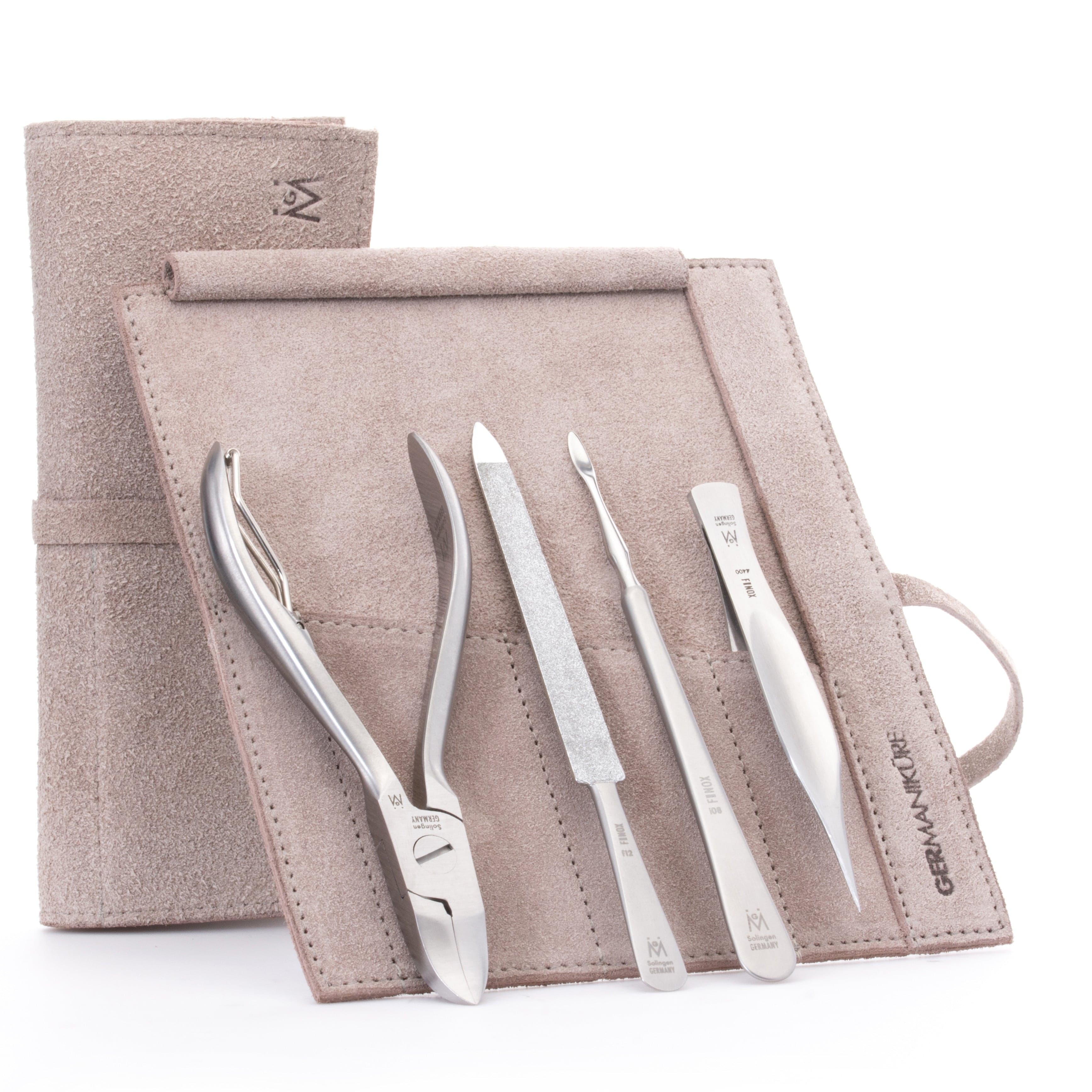 4 Piece Pedicure Set: Nail Nipper, Pointed Splinter Tweezer, Sapphire File, and Nail Cleaner image #1