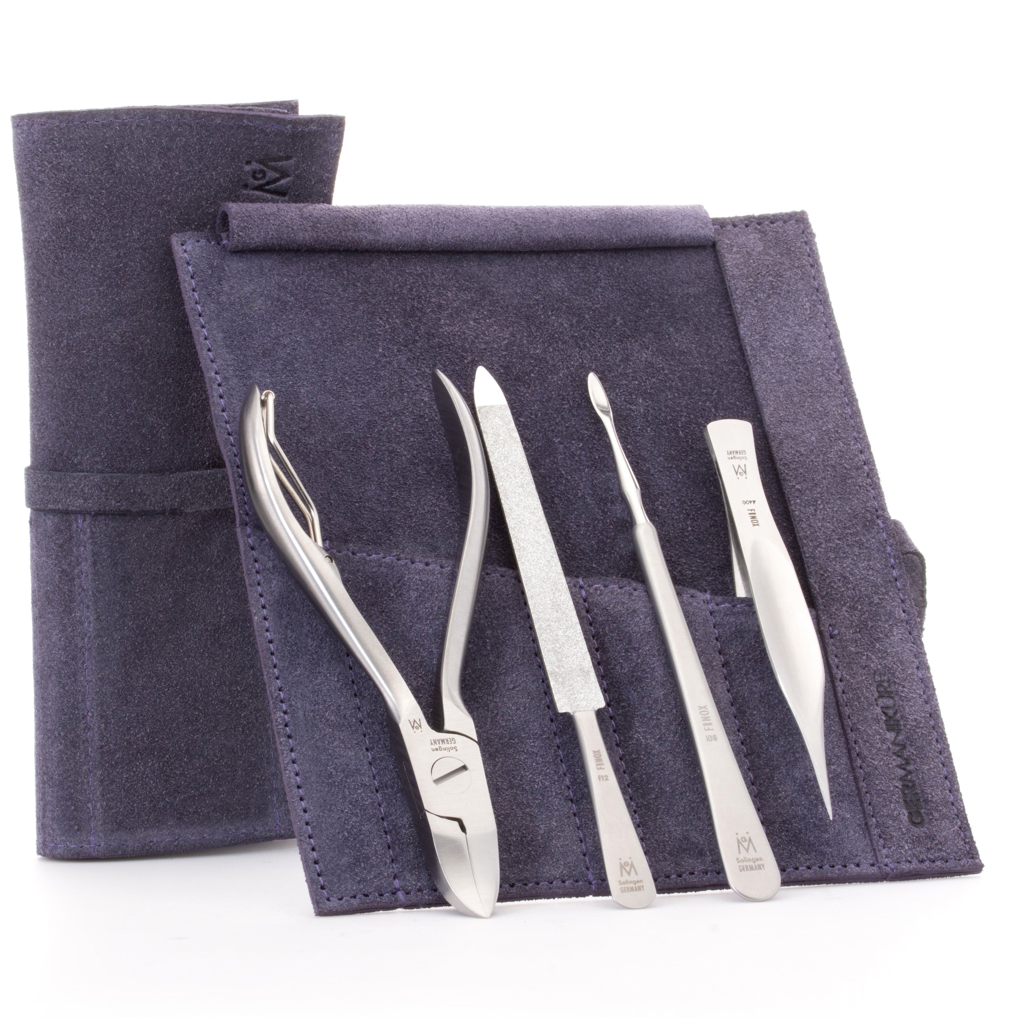 4 Piece Pedicure Set: Nail Nipper, Pointed Splinter Tweezer, Sapphire File, and Nail Cleaner image #4