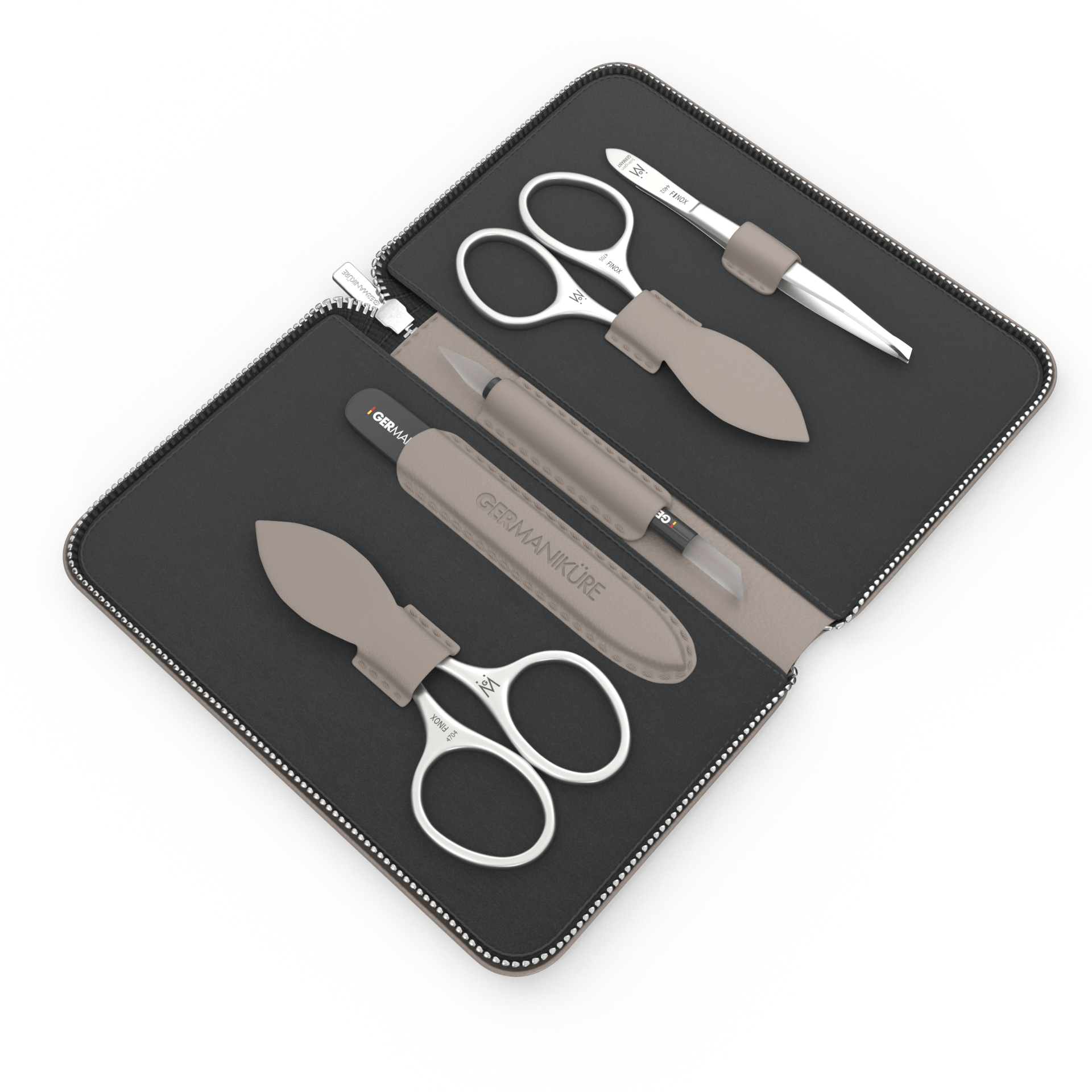 5 Piece Manicure Set in Zipper Case: 2 Scissors, Glass File, Cuticle Stick, and Tweezer image #5