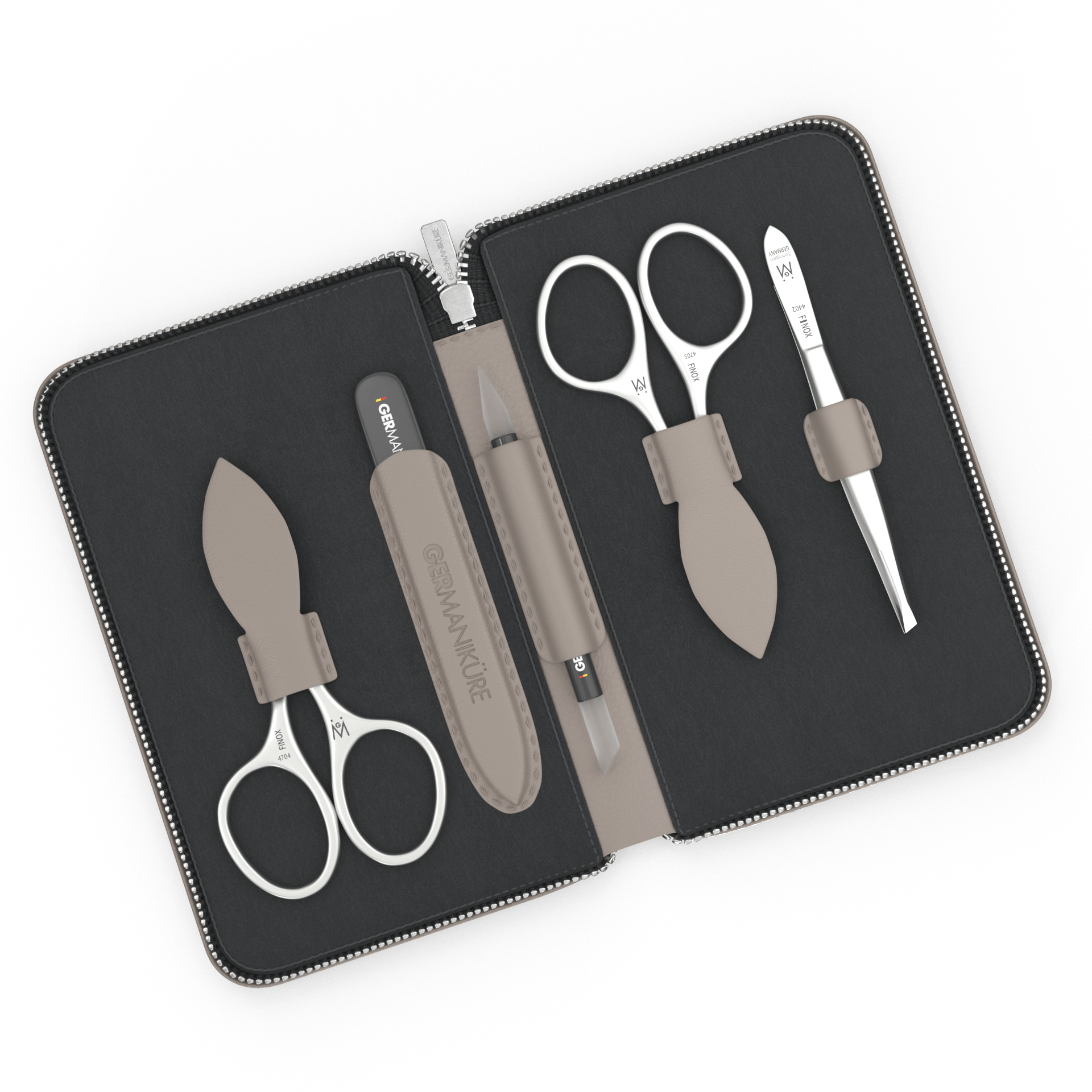 5 Piece Manicure Set in Zipper Case: 2 Scissors, Glass File, Cuticle Stick, and Tweezer image #7