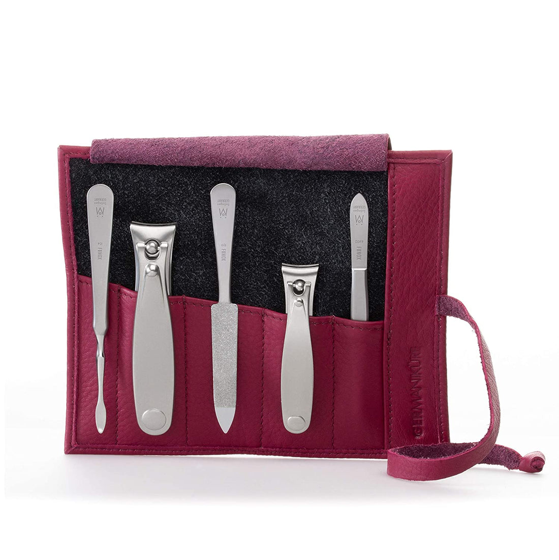 5pc Manicure & Pedicure Set in Leather Roll