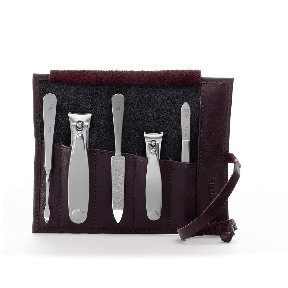 5pc Manicure & Pedicure Set in Leather Roll