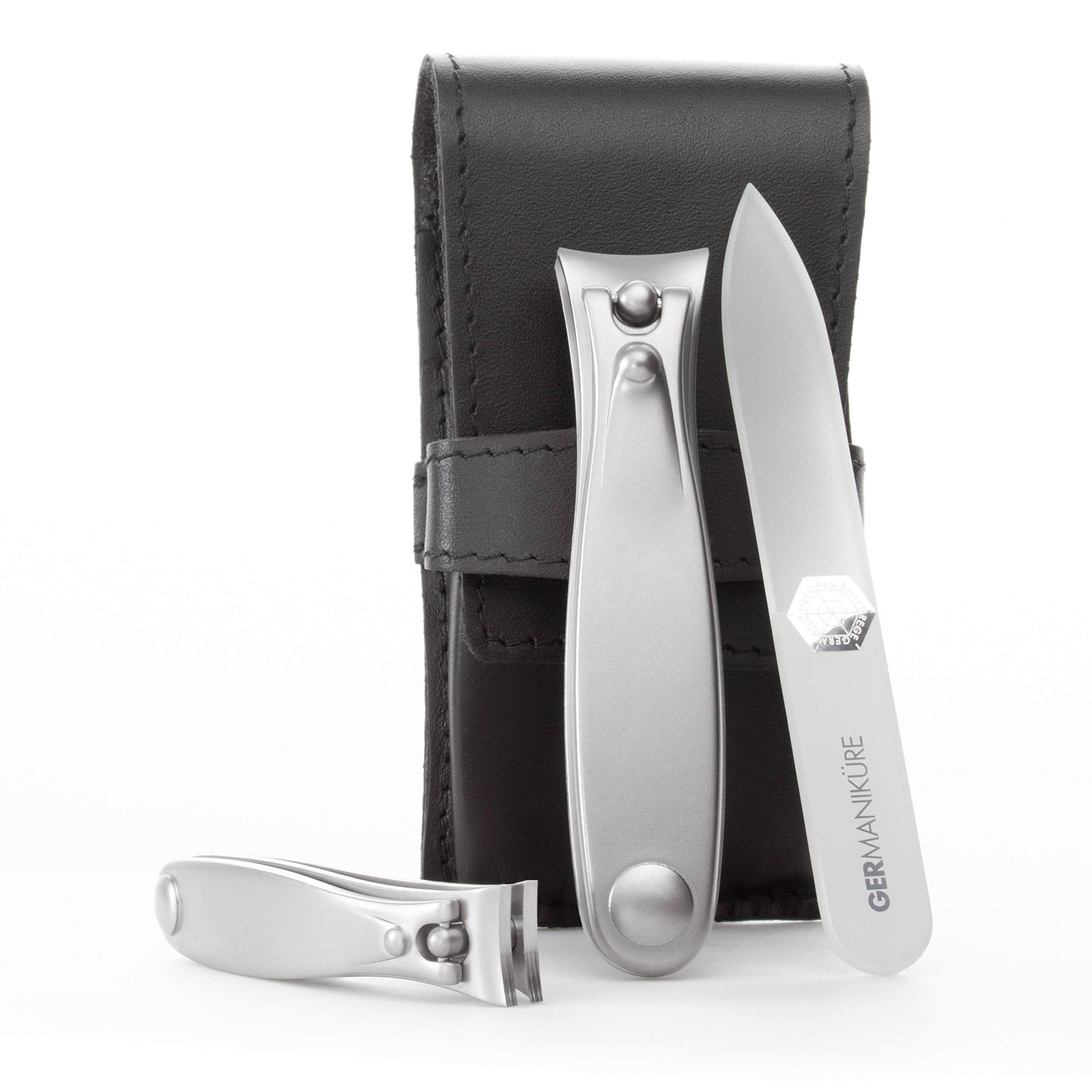 2 Clipper and Travel File Set in Leather Case