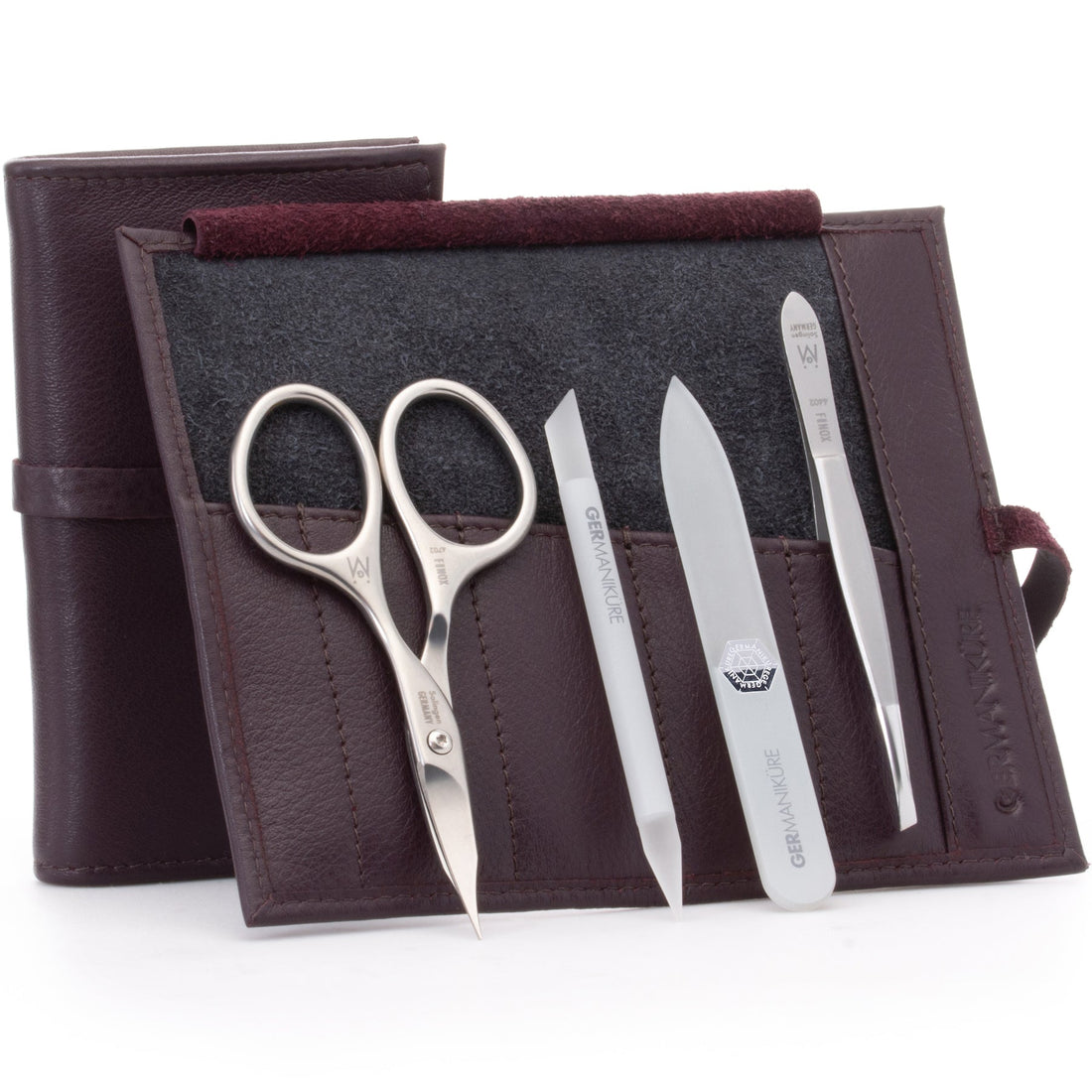 4pc Manicure Set in Suede Roll