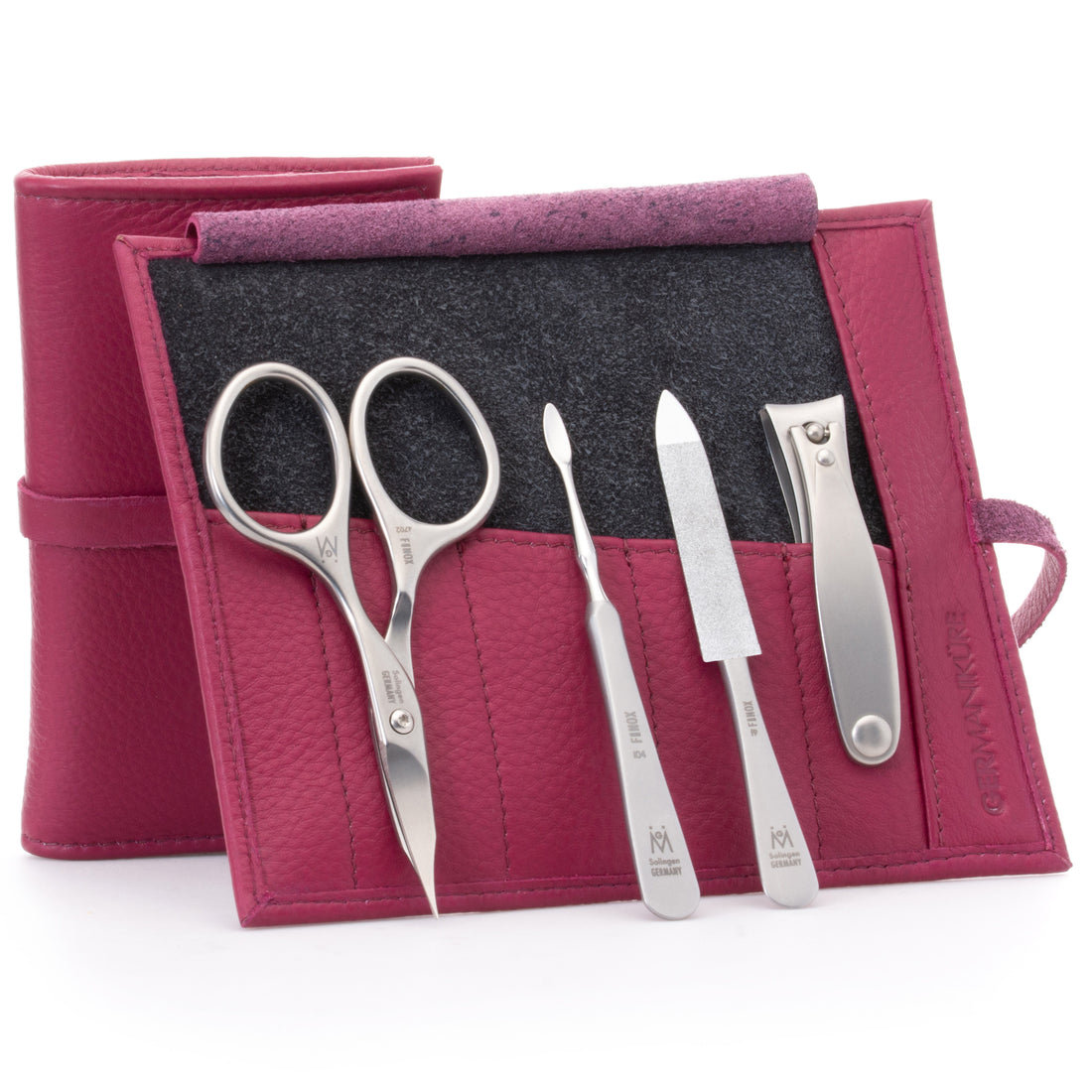 4 Piece Manicure Set: Nail Clipper, Combination Scissor, Sapphire File, and Nail Cleaner