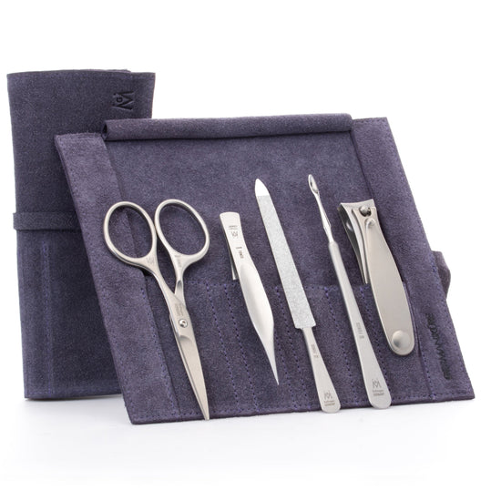 Splinter Scissors 5 Piece Manicure Set: Mustache Scissors, Nail Clipper, Pointed Splinte