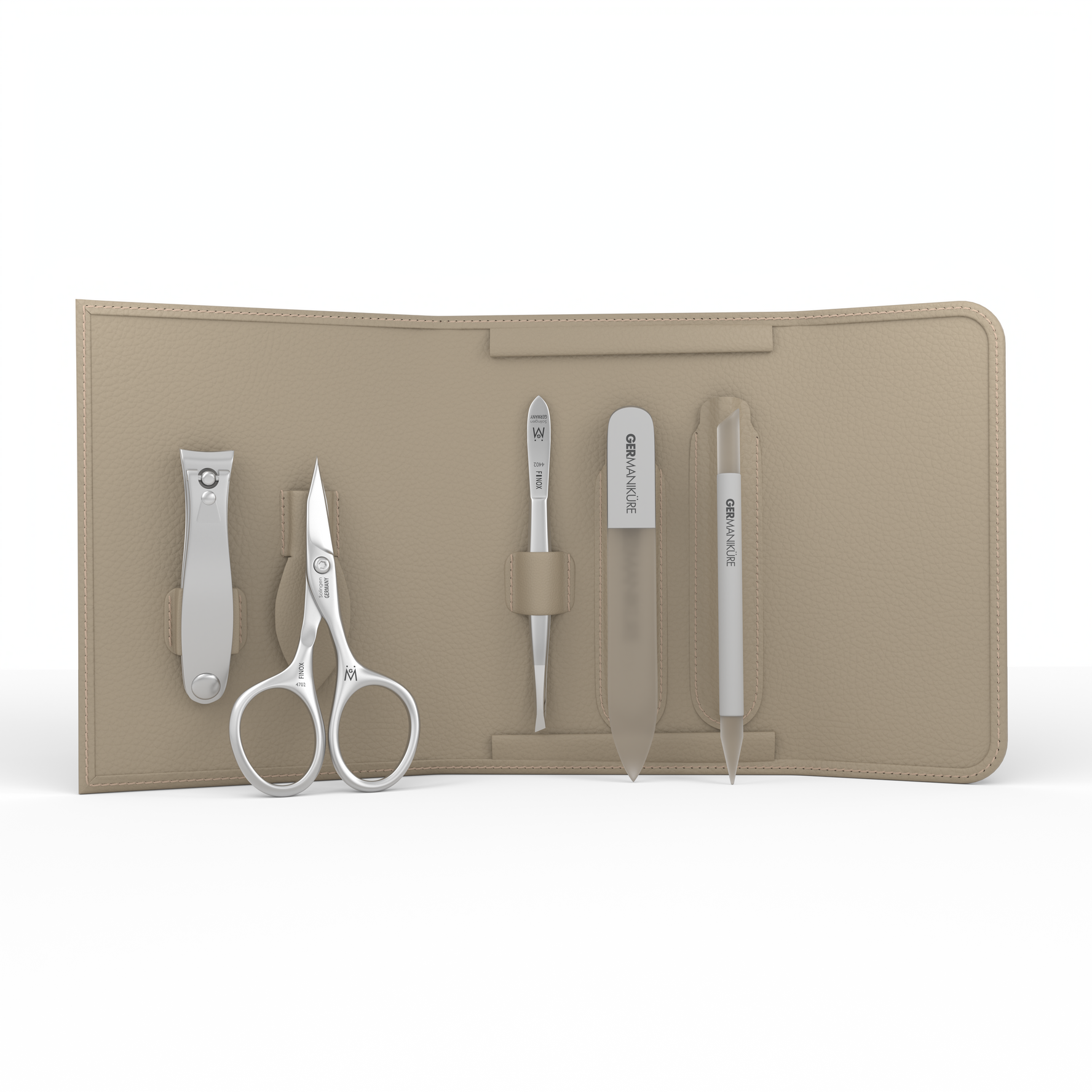 5 Piece Manicure Set in in Magnet Case: Small Clipper, Combination Scissor, Tweezer, Travel File, and Cuticle Stick